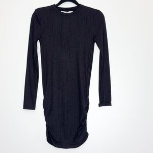 New H&M Ribbed Long Sleeve Bodycon Dress Scrunch Bottom Girl's Size 12-14